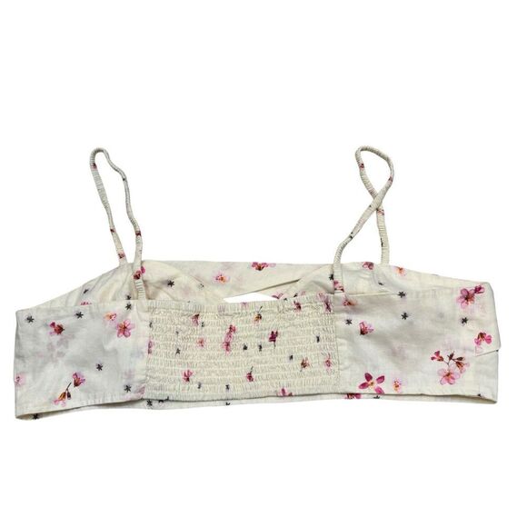 Ladies H&M Linen Blend Floral Cut‎ Out Bralette Size XL - Picture 3 of 8